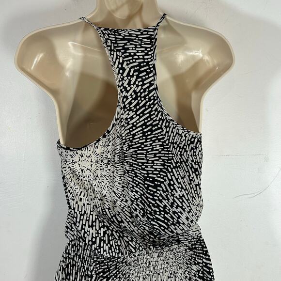 PARKER 100% silk starburst pattern Halle blousant halter maxi dress womans small - Picture 8 of 11